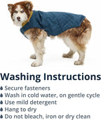 Ruffwear, Stumptown Quilted Dog Jacket, Insulated Water-Resistant Winter Coat with Reflective Trim & Leash Portal, Easy On/Off Buckles, Durable Cold-Weather Layer, River Rock Green, X-Small