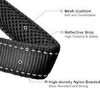 Reflective Slip Dog Collar, Loop Dog Collar for 44-75 lbs Dogs Nylon Collars with Soft Padded for Pet Training– Black 1" W x 22" L (Fits Neck 15.7"-19.7")