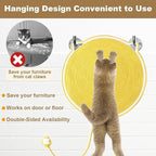 Cat Scratching Pad, Natural Cotton Rope Cat Scratch Mat, 16.9'' Round Wall & Floor Scratcher, Durable Furniture Protector for Couch, Carpet, Sofa, Eco-Friendly Cat Scratcher Pad（Yellow）