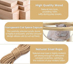 CCF 59in Wood Cat Tree for Indoor Cats,Multi-Level Modern Cat Tower with Large Cat Condo,Scratching Post,Acrylic Dome and Funny Toys for Small Large Cats,Natural Color
