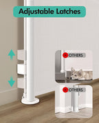 2PCS Retractable Baby Gates, Mesh Dog Gate for Doorways, 33.6" Tall, Expands to 55" Wide,Pet Safety Essential Fit for Baseboards, Wide Toddlers Gates for Hallways, Indoor & Outdoor,White