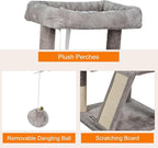 38-in Heavy-Duty Cat Tree for Large Cats, Multi-Level Tower with Sisal Scratching Posts, Plush Perch, Hammock & Condo Anti-Tip Design