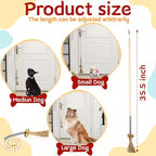 Jexine 3 Pcs Dog Bell for Door Potty Training Adjustable Wooden Beads Hanging Dog Door Bells for Puppy Training Doorbells to Ring to Go Outside Pet Supplies, Black, Gray, White