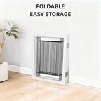 ZJSF Freestanding Foldable Dog Gate Wooden Extra Wide White Puppy Gate 6 Panels Tall Pet Gates for The House Dog Fence