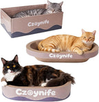 3PCS Cat Scratcher Bed, Oval Cat Scratcher Pad Bowl Nest for Indoor Cats, Round Cat Scratching Cardboard, Furniture Protector for Couch, for Kittens (Coffee, 15.7 * 10 in)