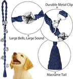 Dog Bells to Go Outside & Puppy Potty Training, Adjustable Dog Door Bell Ring to Go Potty, Handmade with Premium Yarn. Twisted Style, DarkBlue