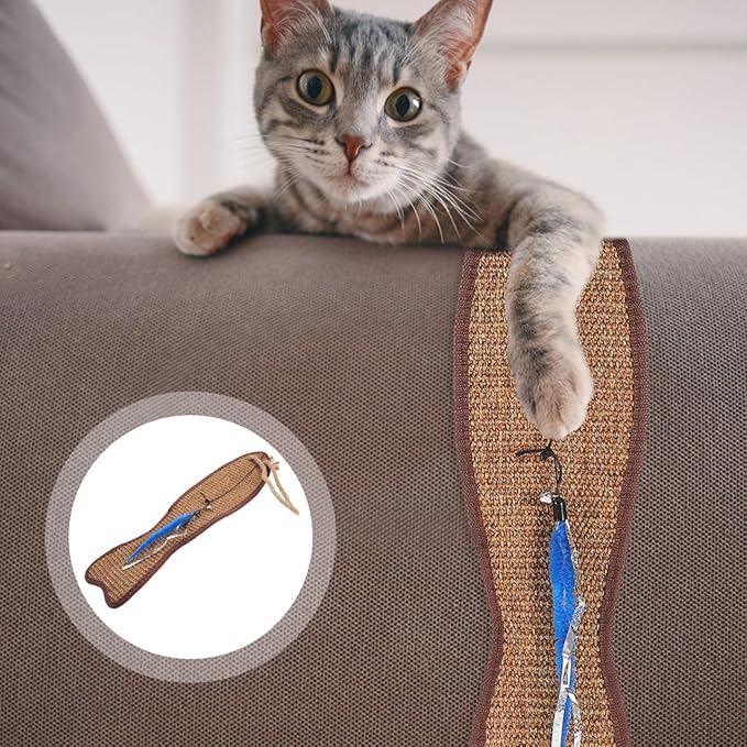 Mipcase Fish Shaped Cat Scratching Pad Hanging Sisal Mat 20.67 Inch Protective Pad for Indoor Cats Furniture Claw Sharpening and Sofa Cover