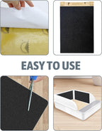 BNOSDM Cat Nail File Scratcher, 6 Pack Replaceable Stickyback Sandpaper for Cat Scratching Board, Pet Scratch Liner for Furniture, Litter Box or Any Flat Surface (Black)