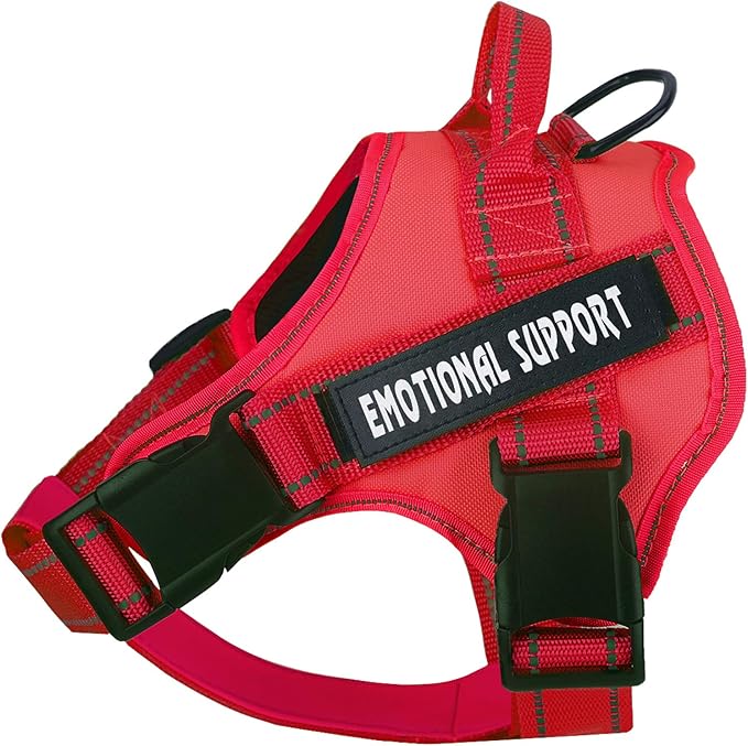 voopet Service Dog Harness, Emotional Support Pet Vest Harness, Reflective Breathable & Adjustable No Pull ESA Harness for Small Medium Large Dogs (with 4 PCS Removeable Tags),X Small (Pack of 1)