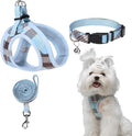EXPAWLORER Classic Plaid Step in Dog Harness - Small Dog Collar and Leash - Soft Mesh Padded Adjustable Dog Vest Harness No Pull, Reflective Escape Proof for Outdoor Walking, Blue Large