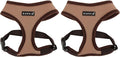 Puppia Soft Dog Harness No Choke Over-The-Head Triple Layered Breathable Mesh Adjustable Chest Belt and Quick-Release Buckle, Beige, Small (Pack of 2)