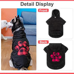 KOOLTAIL Plaid Dog Hoodie Pet Clothes Sweater with Hat and Pocket for Small Medium Large Size Dogs, Soft Winter Warm Dog Cold Weather Coat, Fleece Fall Dog Hooded Sweatshirt for Puppy Cats, Black XL