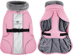 Queenmore XL Dog Jackets, Dog Coats for Large Breeds Winter Waterproof, Thick Fleece Lining Doggie Coats for X-Large Dogs Winter, Pet Jackets, Pink, XL
