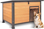 Dog House Outdoor Weatherproof, Sturdy Large Breed Doghouse Anti-Chewing Iron Frames Wood Houses, Dog Shelter for Indoor Puppies, Cats