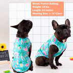 KYEESE 2Pack Dog Shirt, Lightweight Sun Protection Dog T Shirts for Small Dogs Boy Girl, Breathable Mesh Tank Top Sleeveless Puppy Reflective Vest, Soft Summer Dogs Clothes, Flamingo+Blue, S