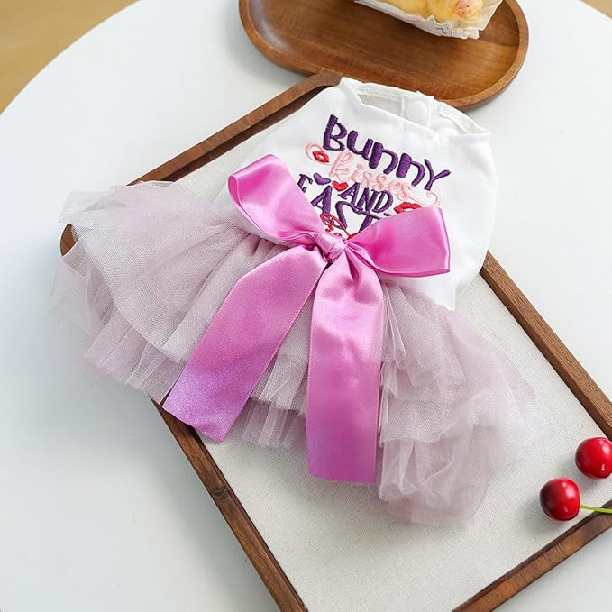 Furbabycare® Elegant Sweet Easter Puppy Dog Blingbling Princess Skirt Pet Dog Lace Cake Camisole Tutu Dress C-Easter Bunny-5 Large