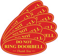 All Quality Oval DO NOT Ring DOORBELL Thank You Sign - Red/Yellow Small 10 Pack