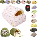 Removable and Washable Winter Closed-Off Cat Bed, Cutypet Winter Cave, Warm Foldable Secure Pet Nest for Indoor Cats & Small Dogs, Comfor Plush Snuggle Hut for Pets (Oxford Waterproof Cloth-Pink,M)
