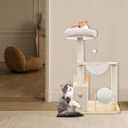 Cat Tree Tower, 37.8" Small Cat Tree for Indoor Cats with Scratching Posts, 22.05lbs Modern Activity Tower Kittens Condo