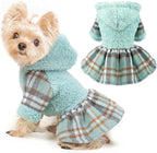 Dog Hoodie Dog Sweater Puppy Clothes for Small Dogs Boy Girl Pet Hoodies for Dogs Cold Weather Doggie Coats Fall Doggy Sweatshirt for Chihuahua Yorkie Cat Sweater Costumes, XXS, Green