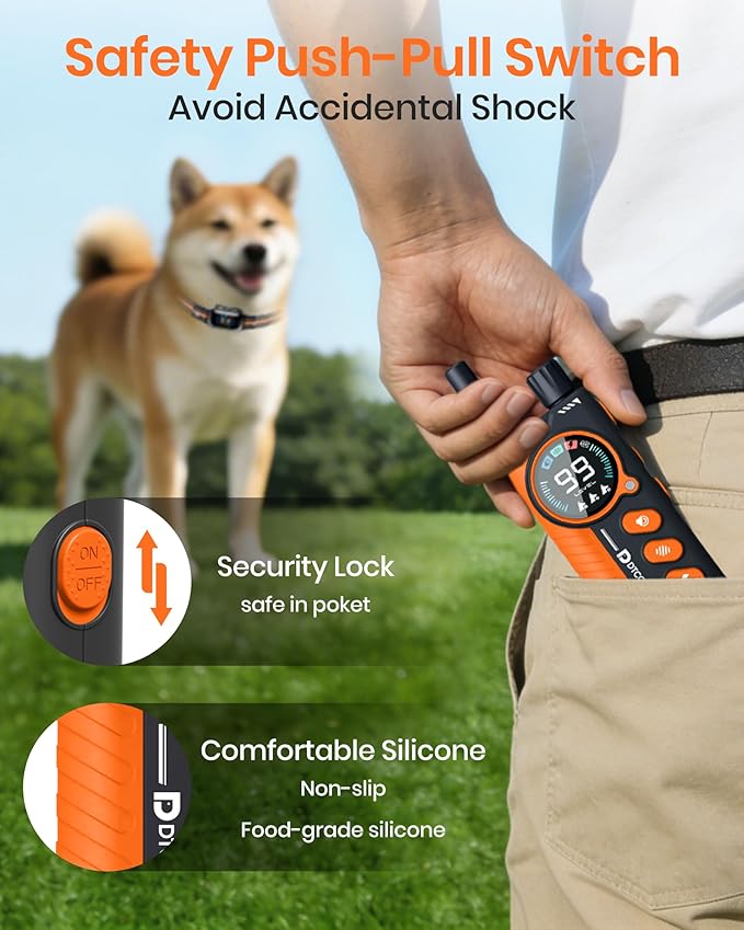 2-in-1 Bark Shock Collar 2 Pack - Color Screen Dog Training Collar with Beep/Vibration/Shock/Anti Bark 4 Modes for 2 Dogs, 3300FT Waterproof E Collar with Remote for Small Medium Large Dogs(8-120lbs)