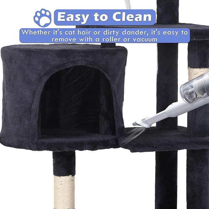 Heavy Duty Cat Tree,36 Inch Tall Cat Tower,Cozy Condos,Scratching Posts,Sisal Rope,Multi-Level Perches Platforms for Indoor Cats/Kittens,Sturdy Pet Climbing Furniture,Dark Gray