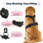 Pawaboo Dog Seat Belt Harness for Car, Dog Car Harness Seatbelt with Double Clips, Adjustable Breathable Pet Vest & Dogs Safety Tether with Elastic Bungee for Small Medium Large Pet, S, Pink + Black