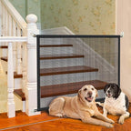 Dog Gate for Stairs Pet Gates for The House: Dogs Screen Mesh Gate for Doorways Stairways Indoor 29 inch Tall, 45 inch Wide, Fits Openings 40'' to 43'' Wide