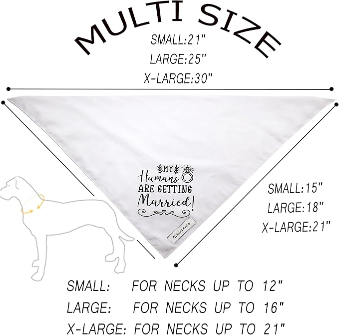 Realeaf Engagement Gift, My Humans are Getting Married Dog Bandana, Dog Wedding Outfit for Boy and Girl, Premium Durable Fabric, Dog Engagement Announcement for Small and Medium Dogs Pets (Small)