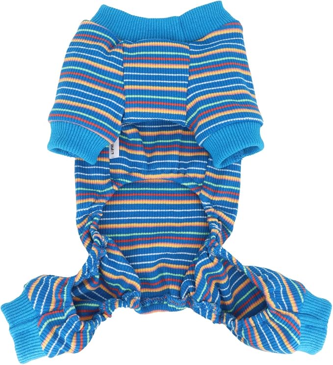 LOPHIPETS Dog Pajama Onesie for Small Chihuahua Yorkie Puppy Cat Clothes Apparel-Blue/S