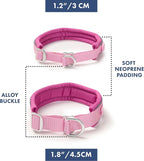 Spark Paws Martingale Dog Collar – Cushioned Slip-On Training Collar, Heavy Duty, Safety-Tested No-Buckle Collar for Medium & Large Dogs - Pink - D