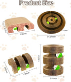 Kitty Kurlz Cat Toys, Magic Organ Cat Scratcher Board with 2 Bell Balls,Twisty Paws Cat Toy Foldable＆Changeable, Interactive Kitty Curls for Indoor Cats Physical & Mental Exercise-Coffee Brown