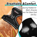 BARKBAY Dog Harness No Pull Mesh for Medium Dogs - Adjustable, Reflective, Comfortable, No Choke, Heavy-Duty - Perfect for Outdoor Training, Walking, and Hiking - Strong & Durable - M & Black Mesh