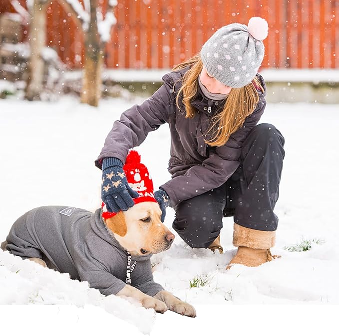 Dog Hoodies Winter Coat for Large Medium Dogs, Pullover 8 Legs Warm Coat Hooded Sweatshirt, Fleece Hoodie for Cold Weather (Grey, 4X-Large)