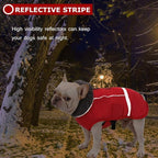 QBLEEV Warm Dog Coat Reflective Dog Jacket, Waterproof Dog Winter Coat Turtleneck Dog Clothes for Cold Weather, Thick Fleece Dog Snowsuit Christmas Dog Vest Pet Apparel for Small Medium Large Dogs 2XL