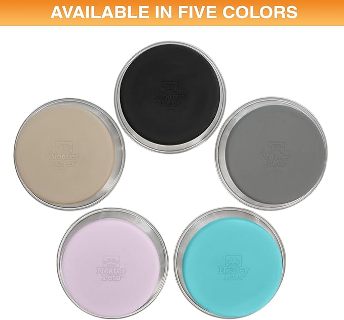 Neater Pet Brands Stainless Steel Dog Bowls with Non-Slip Rubber Bottom – Set of 2, 4 Cup (32 oz), Pink - Heavy Duty Metal Dog Bowl, Dishwasher Safe, Food or Water Bowl, Ideal for Medium Dogs