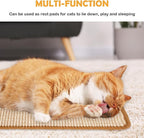 Cat Scratcher Mat,19.68 x 9.84 Inch Sisal Cat Scratching Pad Rug with Hook and Loop Sticky Cat Scratch Wall Mat Protect Carpet Sofa Floor Door