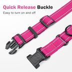 Martingale Collar for Dogs with Quick Release Buckle, Reflective Soft Padded & Escape Proof, Adjustable Nylon Dog Collars for Training & Daily Walking (Hotpink,L)