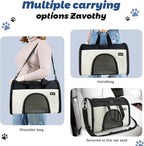 Zavothy TSA Airline Approved Soft-Sided Pet Carrier for Small to Medium Cats and Puppies, Up to 15 Lbs – Collapsible Travel Carrier for Dogs & Cats, White