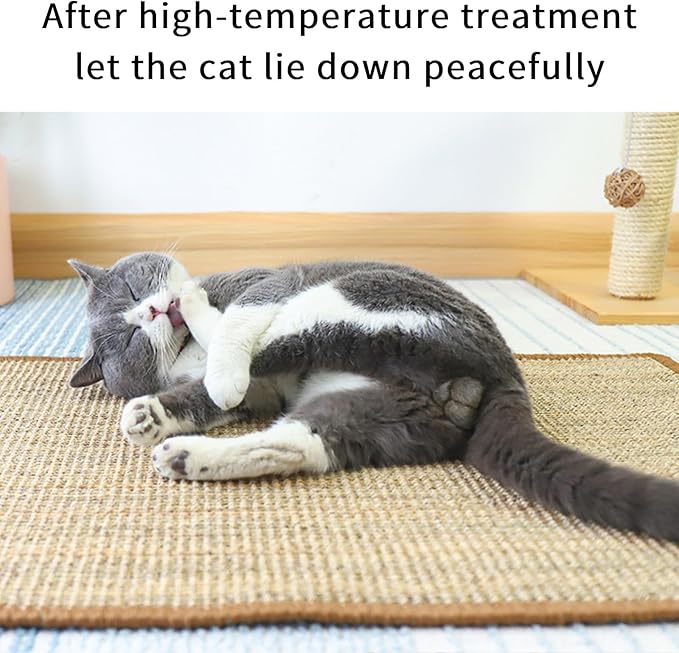 Generic Cat Scratcher Mat & Pad - Natural Sisal Cat Scratch Blanket with Tapes, Corner Scratching Pad, Furniture Couch Carpets Protector (M, 23.6 x 15.7 Inch / 1 Pack)