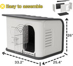 ‌Double-Wall Plastic Dog House Outdoor Indoor,Insulated Double-Reinforced Dog House Waterproof for Small-Medium Dogs,Durable Puppy Shed with Elevated Floor & Air Vents,Easy Install and Clean