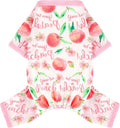 Dog Pajamas Pjs Spring Summer Dog Clothes for Small Dogs Girl Boy, Soft Stretchy Tiny Chihuahua Yorkie Puppy Clothes Doggie Onesies Cat Pet Jammies Outfit, Pink Peach, XXL