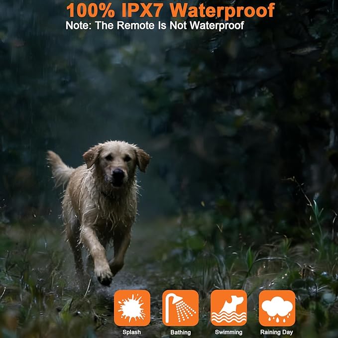 Aikko Dog Shock Collar with Remote - 3300FT Training Collar for Small Medium Large Dogs, IPX7 Waterproof Rechargeable eCollar with 3 Training Modes for No-Pull Stubborn Dogs (Orange)