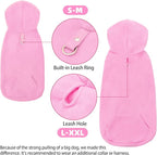 EXPAWLORER Dog Hoodie Fleece Sweater Vest, Hooded Dog Sweatshirt Fall Winter Pet Clothes with Leash Hole, Sleeveless Warm Cozy Puppy Clothing for Cat Small Medium Large Dogs Girl Boy, Pink XXL