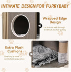 Cat Litter Box Enclosure with Cat Tree Tower and Condo, Hidden Cat Washroom Furniture with Sisal Scratching Post and Soft Plush Perch, Wooden Cat Furniture with Multiple Platforms