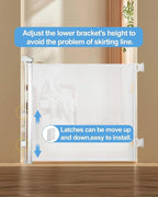 (2 Pack) Retractable Baby Gate for Doorways and Stairs, Mesh Safety Gate for Pet, Indoor & Outdoor Use, One-Hand Operation, Easy Installation, 33.6" Tall, Expands to 55" Wide（White,33.6"x55"
