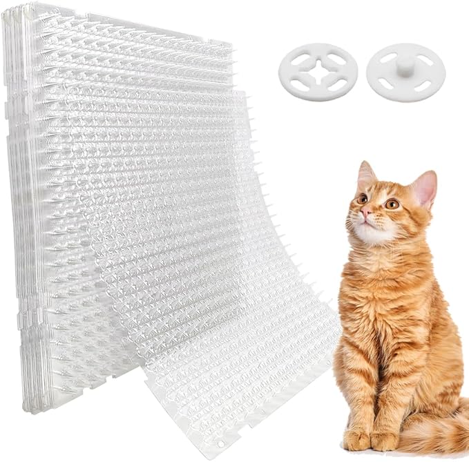 Ley's 18 Pack Cat Deterrent Mat, 16x13 Inch Scat Mat with Spikes, Humane Repellent Mat to Stop Scratching & Digging, Indoor/Outdoor Pet Training Mat for Furniture, Gardens, Lawns
