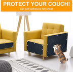 Large Cat Scratching Mat, 118"x15.8" Self-Adhesive Cat Scratch Furniture Protector, Trimmable DIY Cat Wall Climbing Carpet, Cat Couch Protector, Cat Scratching Pad Replacement (Dark Gray, 30 Nails)