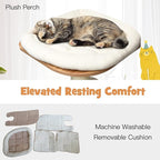 PETSITE 69 Inches Tall Cat Tree, Modern Wooden Cat Tower with Sisal Scratching Posts, Double-Entry Cat Condo, Multiple Jumping Platforms with Removable Soft Pads, Ideal for Indoor Cats Large Adult