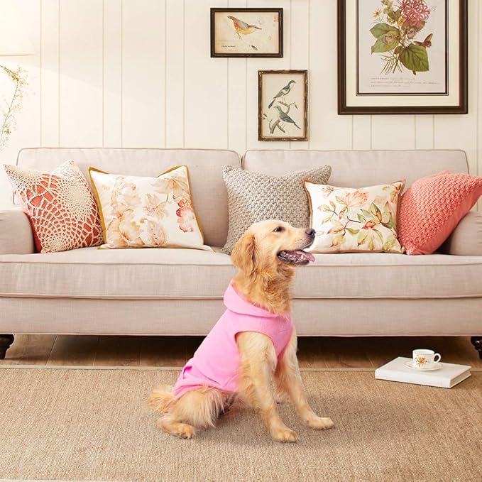 EXPAWLORER Dog Hoodie Fleece Sweater Vest, Hooded Dog Sweatshirt Fall Winter Pet Clothes with Leash Ring, Sleeveless Warm Cozy Puppy Clothing for Cat Small Medium Large Dogs Girl Boy, Pink M